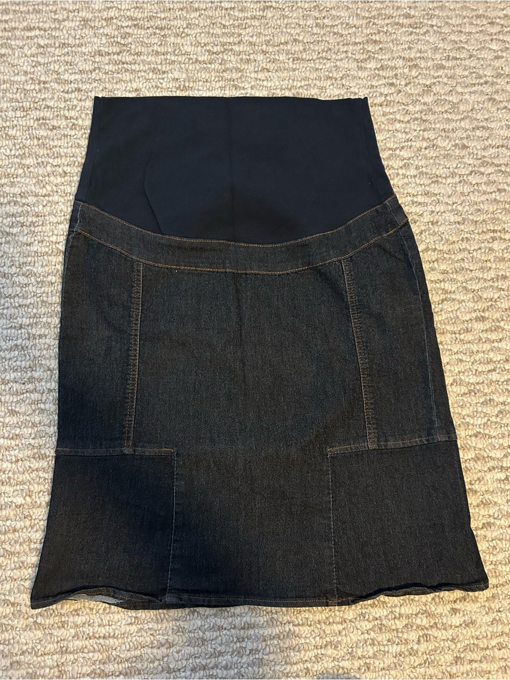 Thyme Maternity Denim Skirt with Stretch Waistband